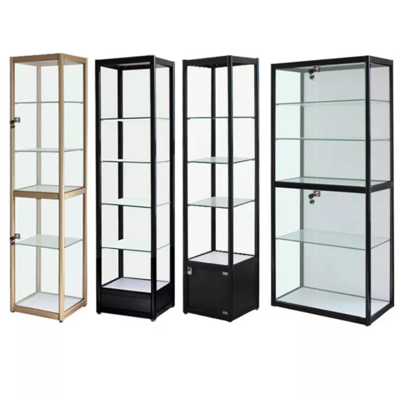 Estilos comuns personalizados de vitrine, Display Stand, Armazenamento com tampa, Shop Cabinets