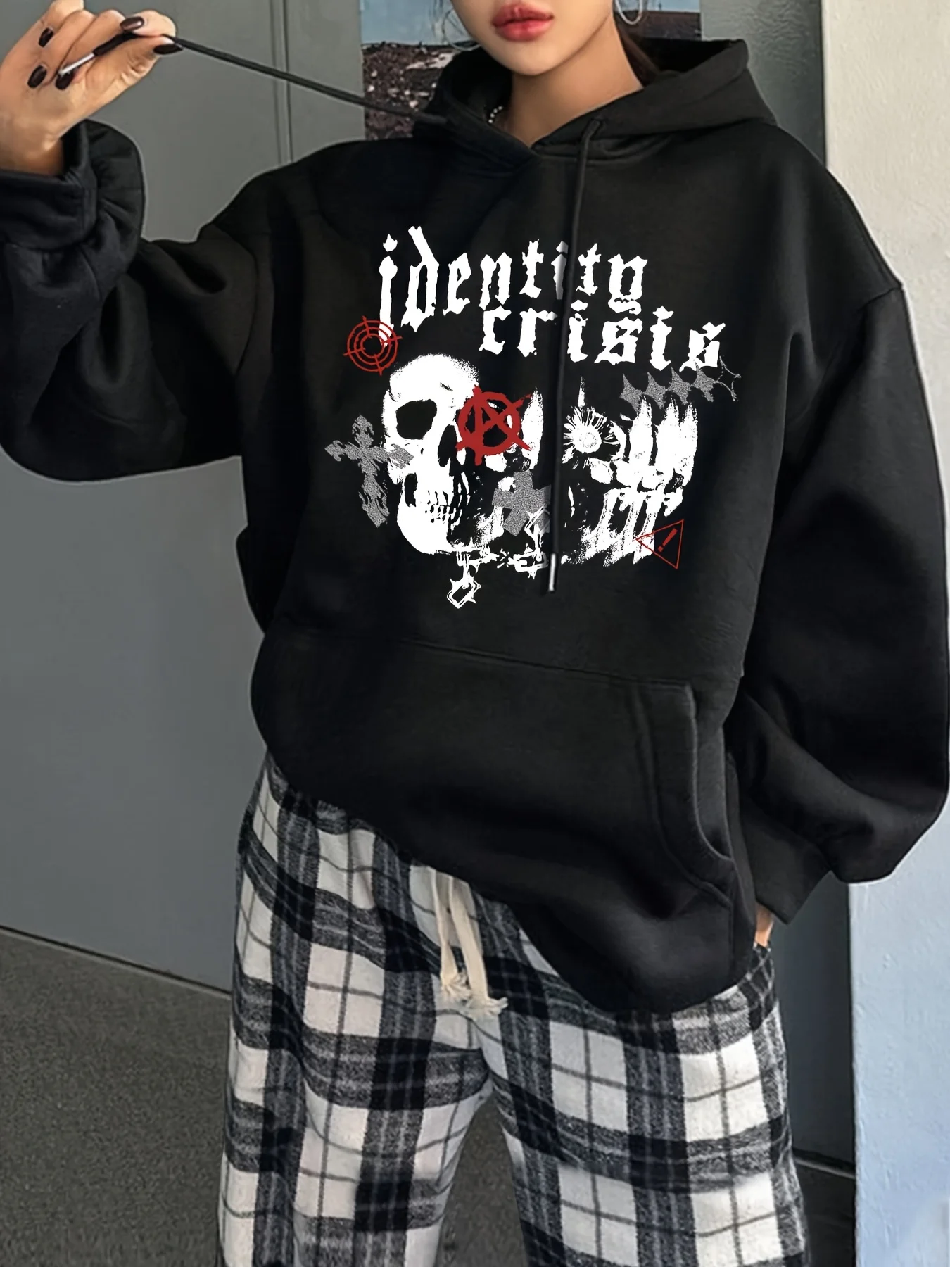 

Skull Graphic Printing Autumn and Winter Cotton Men's and Women's Hoodies Casual Outdoor Street Sports Training Brand Trend