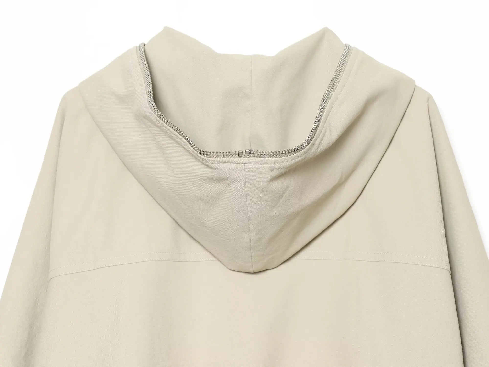 BSAY Neue minimalistische beige Kapuzenjacke für Damen, lockere, kurz geschnittene Oberbekleidung mit durchgehendem Reißverschluss, langärmliger Windbreaker im lässigen Workwear-Stil – Detail 7