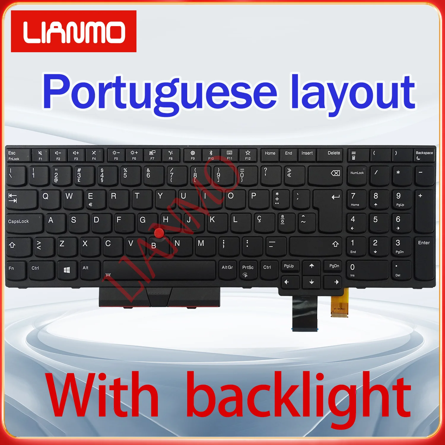 Portuguese/Spanish/Russian/Swedish/Latin Spanish/US Layout for Lenovo ThinkPad T570 T580 P51S P52S Backlit Keyboard
