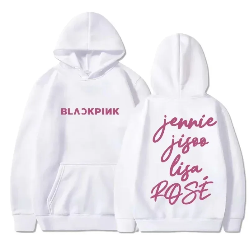 New Black pink Print Pullover Hoodies Women's Hoodie Autumn Winter Men Streetwear Sweatshirt Unisex Hooded Sweatshirts Tops