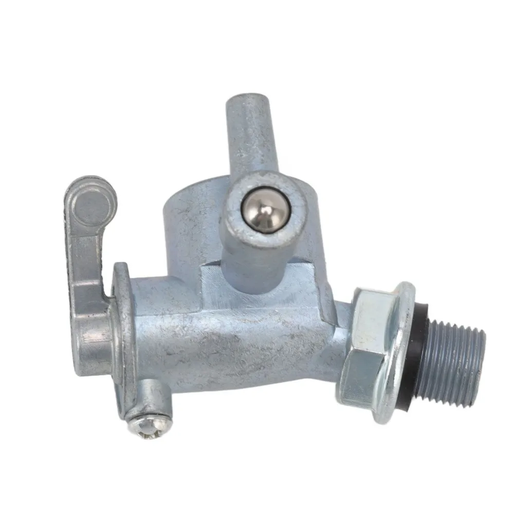 Aluminum Alloy Fuel Tank Tap Compact Silver Fuel Shut Off Valve Threaded Inlet for Robin EY15 EY20 Ey28 RGX3500 RGX2400 Engine