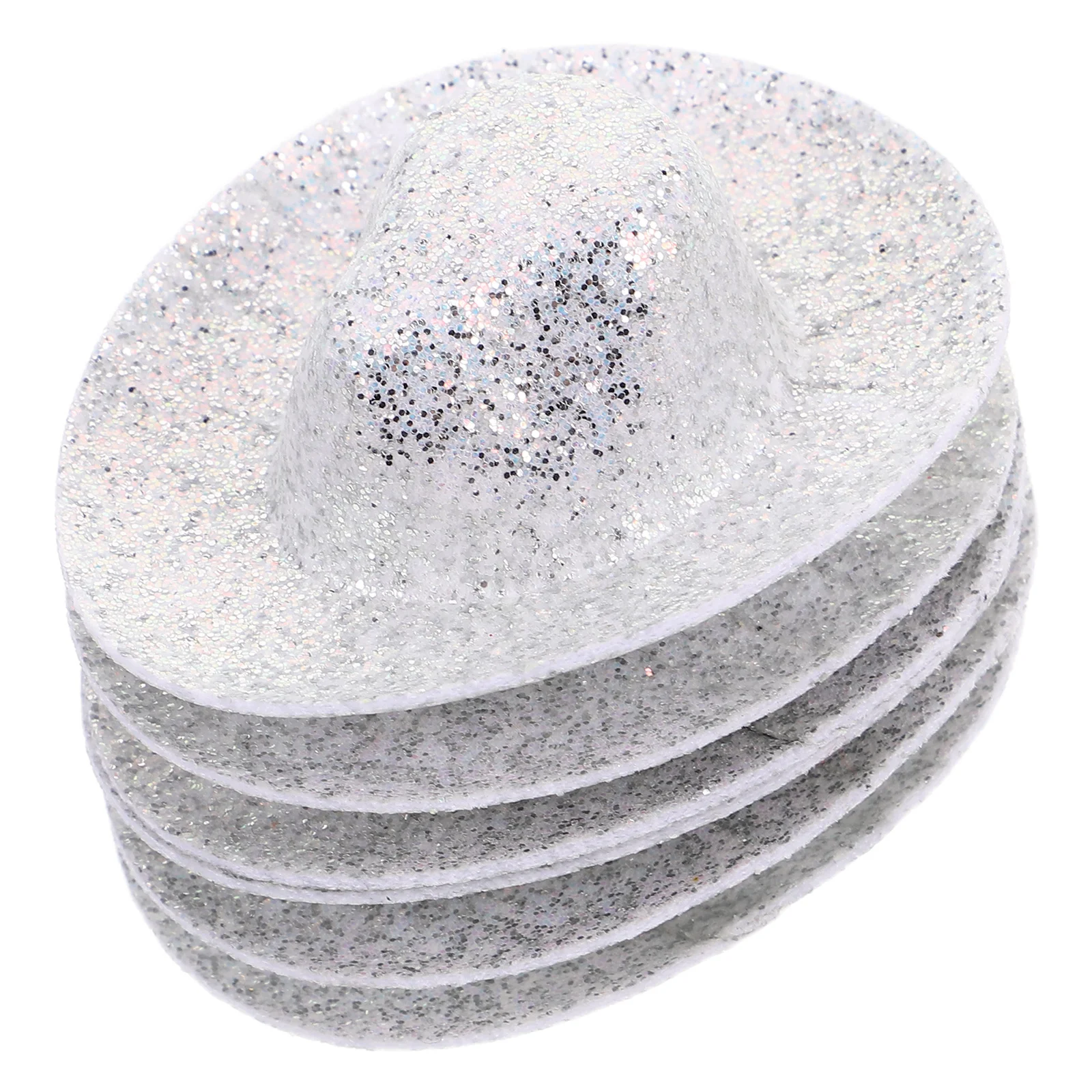 

6 Pcs Glitter Mini Denim Hat for Little Cowboy Hats Manual Party Cloth Tiny Cowgirl