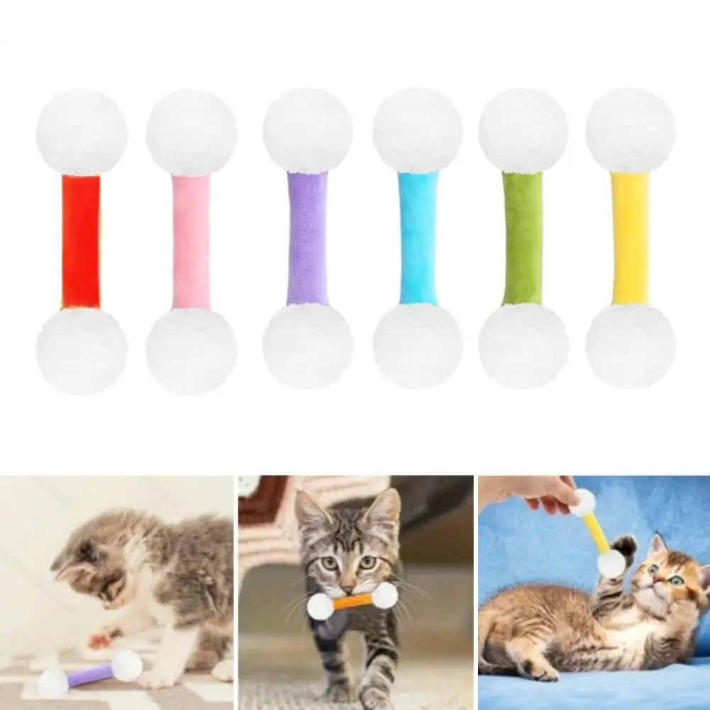 Teething Assistance Cat Toy Catnip Kick Stick Toy Plush Teething Kicker for Indoor Cats Durable Cotton Swab Chew Toy for Kittens