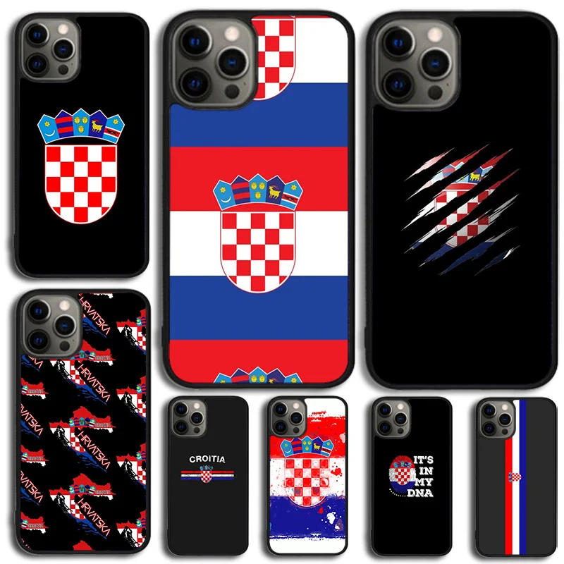 Croatia Flag Coat of Arms Phone Case Cover For iPhone 15 16 14 XR XS 11 12 13 Mini Pro MAX Plus