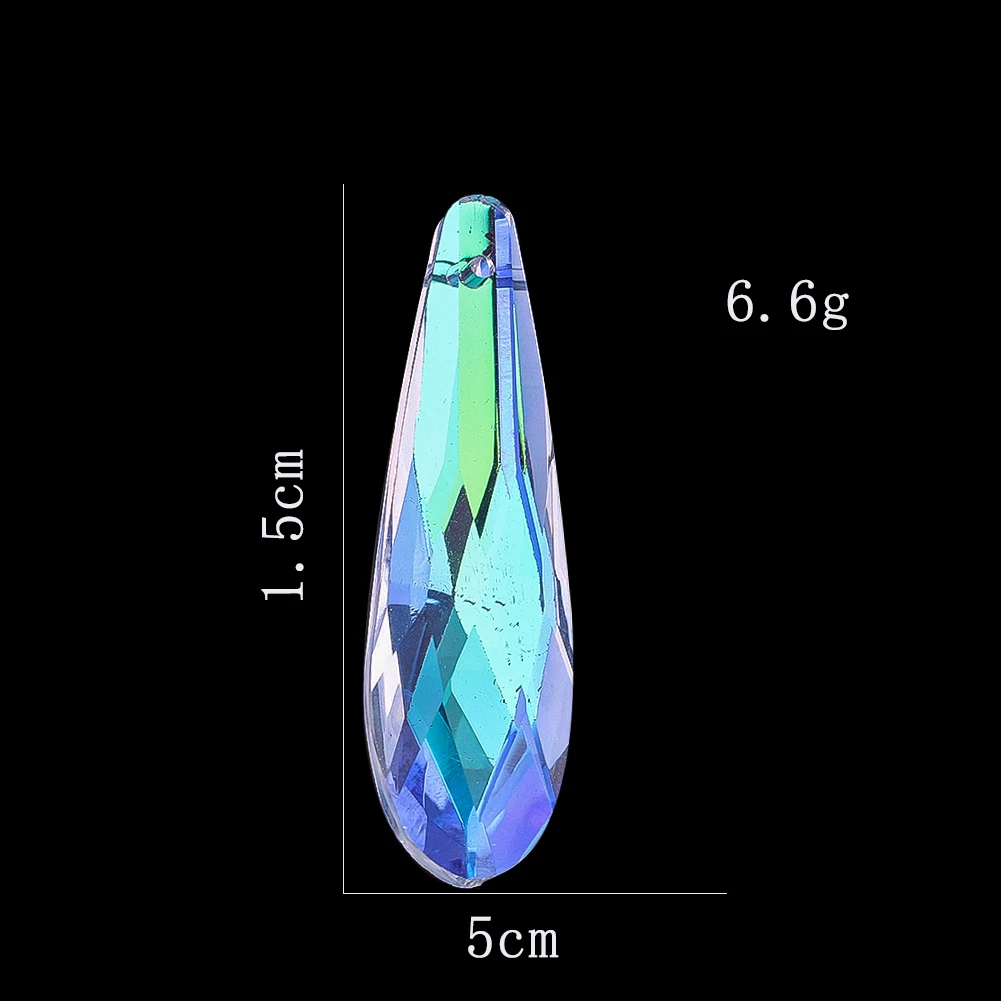 15mm Crystal Pendant Chandelier Glass Art Crystal Prism Facet Shiny Rainbow Making for Handmade Necklace Earrings Material
