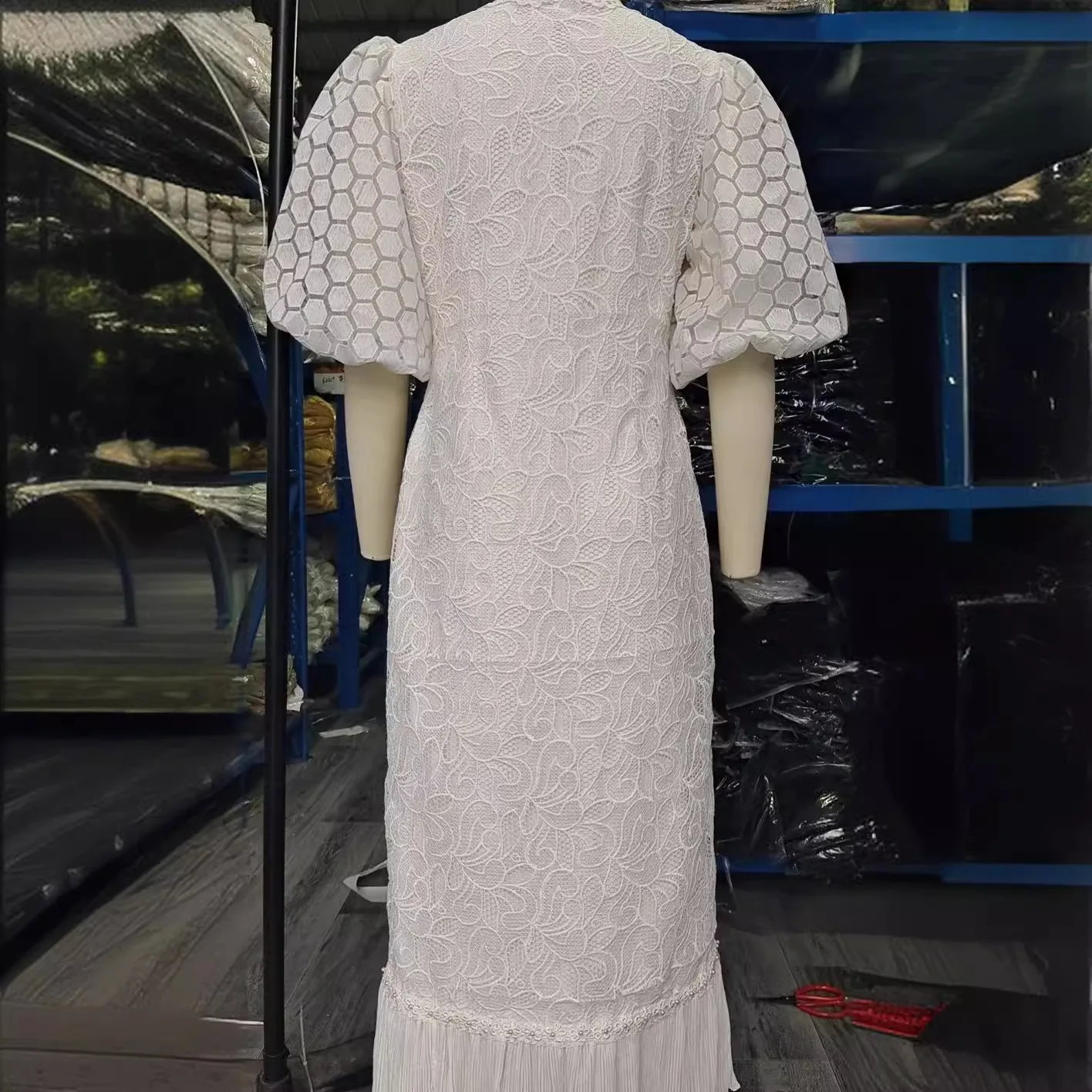 Temperament Commuter Plus Size Women\'s Fishtail Dress Lace Embroidery Loose Petticoat Long Skirt Dress