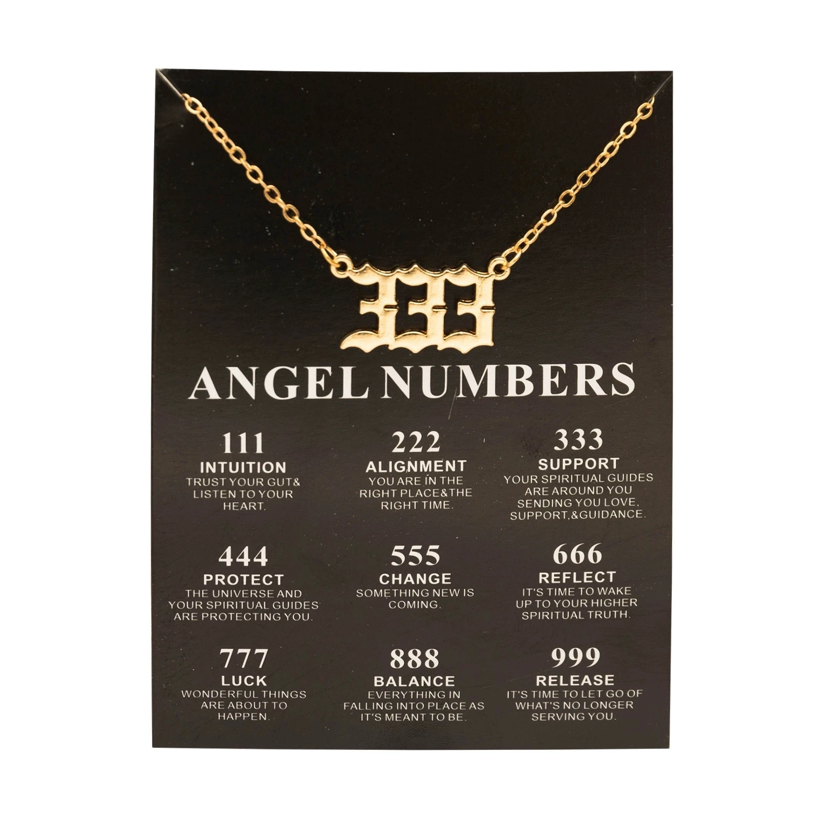 New Angel Number 777 Necklace For Women 111 222 333 444 555 666 888 999 Pendant Gold Color Chain Female Jewelry With Card image 6
