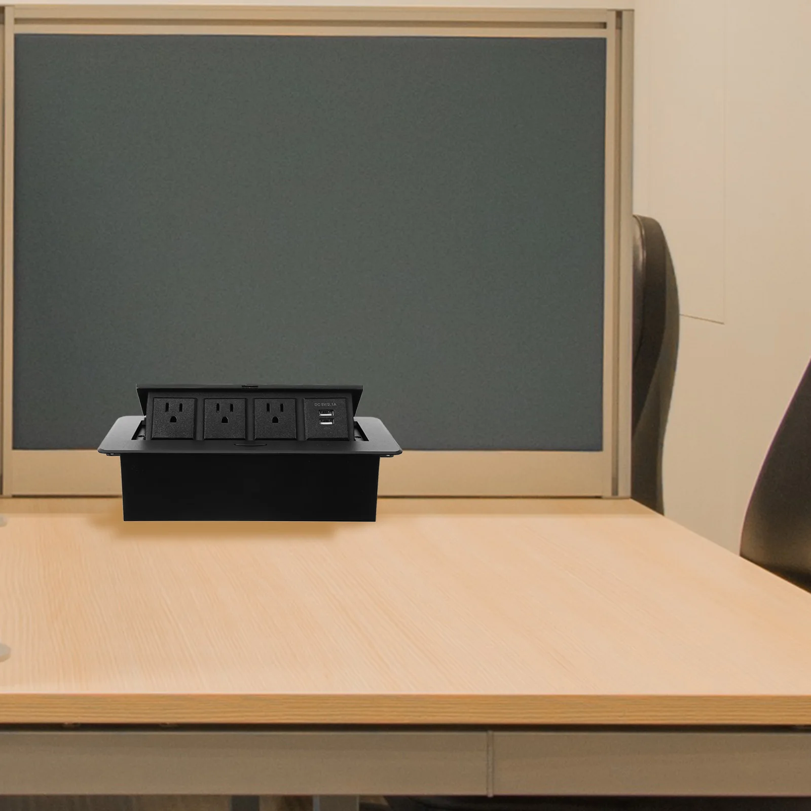 

US Desktop Power Outlet with USB Ports Conference Room Table Charging Material for Home Office Use Desktop Charging
