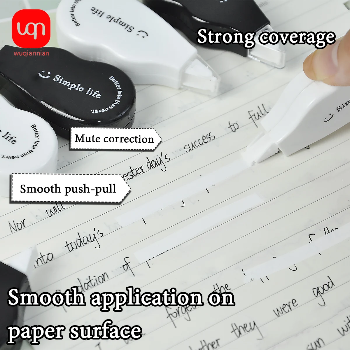 6pcs Correction Tape Set,Black and White Mixed Mini Correction Tapes,Easy-to-Use White Correction Tape,School Office Stationery