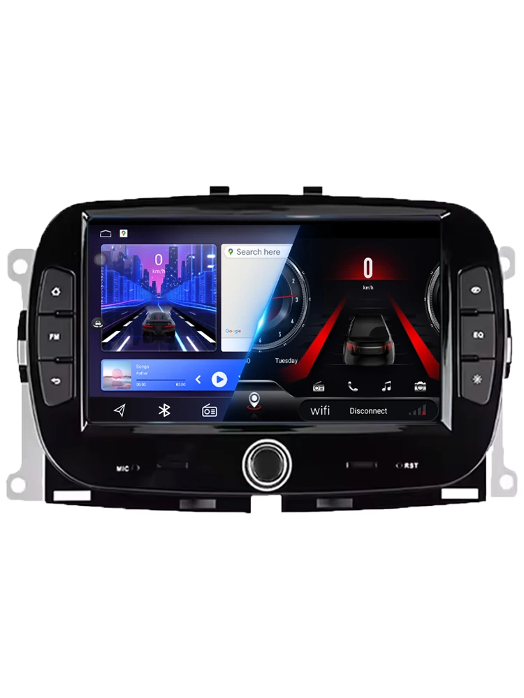 Android 16 Draadloze Carplay Voor FIAT 500 2016 2017 2018 2019 Intelligent Systeem 8 core Auto Multimedia Speler 5G Touch display - afbeelding 2
