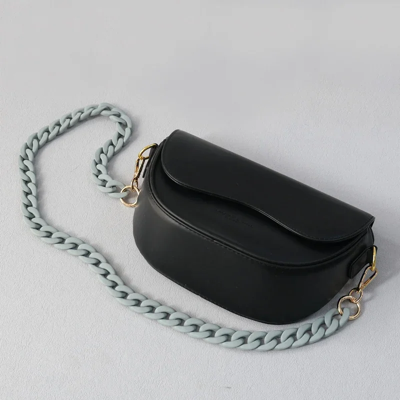 New Fashion Woman Handbag Accessory Chain Matte Cute Blue Grey Resin Bag Chain Frosted Strap Women Clutch Shoulder Purse Chains