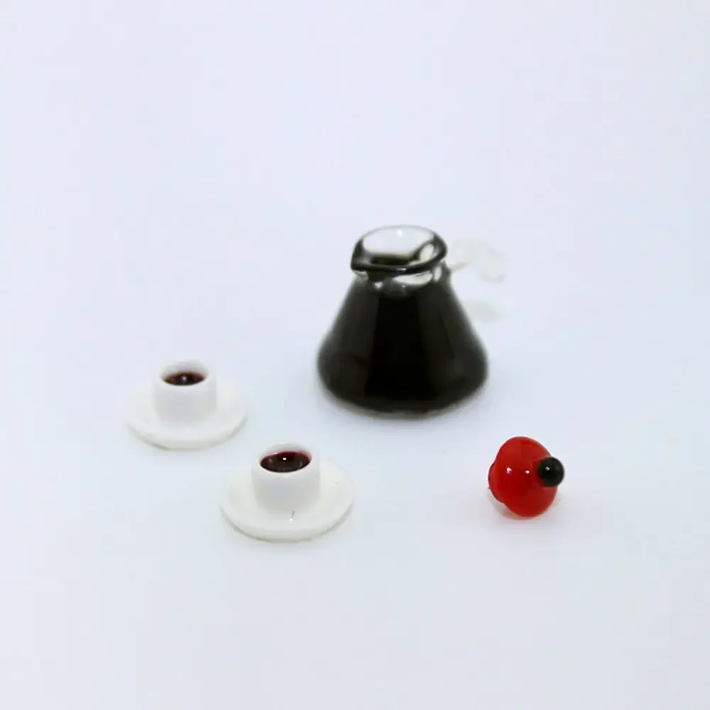 1 Set 1/12 Scale Orange Juice Playing House Miniature Drinks Jug Cup Drinking Model Doll Accessories Coffee Milk