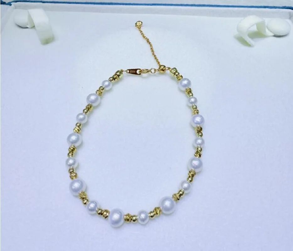 

Потрясающий новый дизайн 9-10 мм круглый браслет с белым жемчугом Южного моря 7,5-8 дюймов