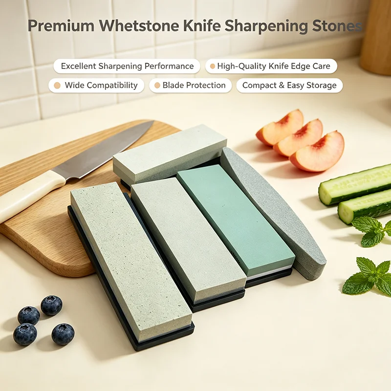 Professional Knife Sharpening Stone Kit 400/1000 3000/8000 Dual Grit White Corundum Whetstone Non-slip Bamboo Base Angle Guide