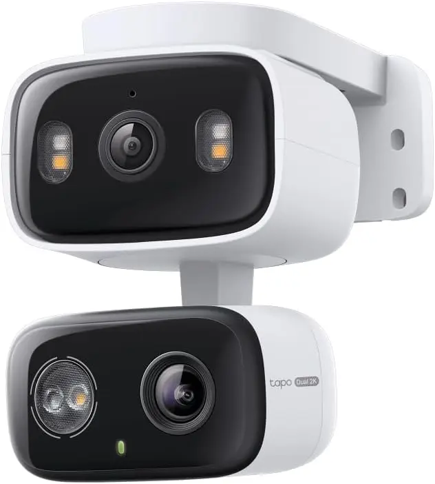 

2K Dual Lens Security Camera with 360° View, AI Detection & Alexa/Google Assistant - Indoor/Outdoor
