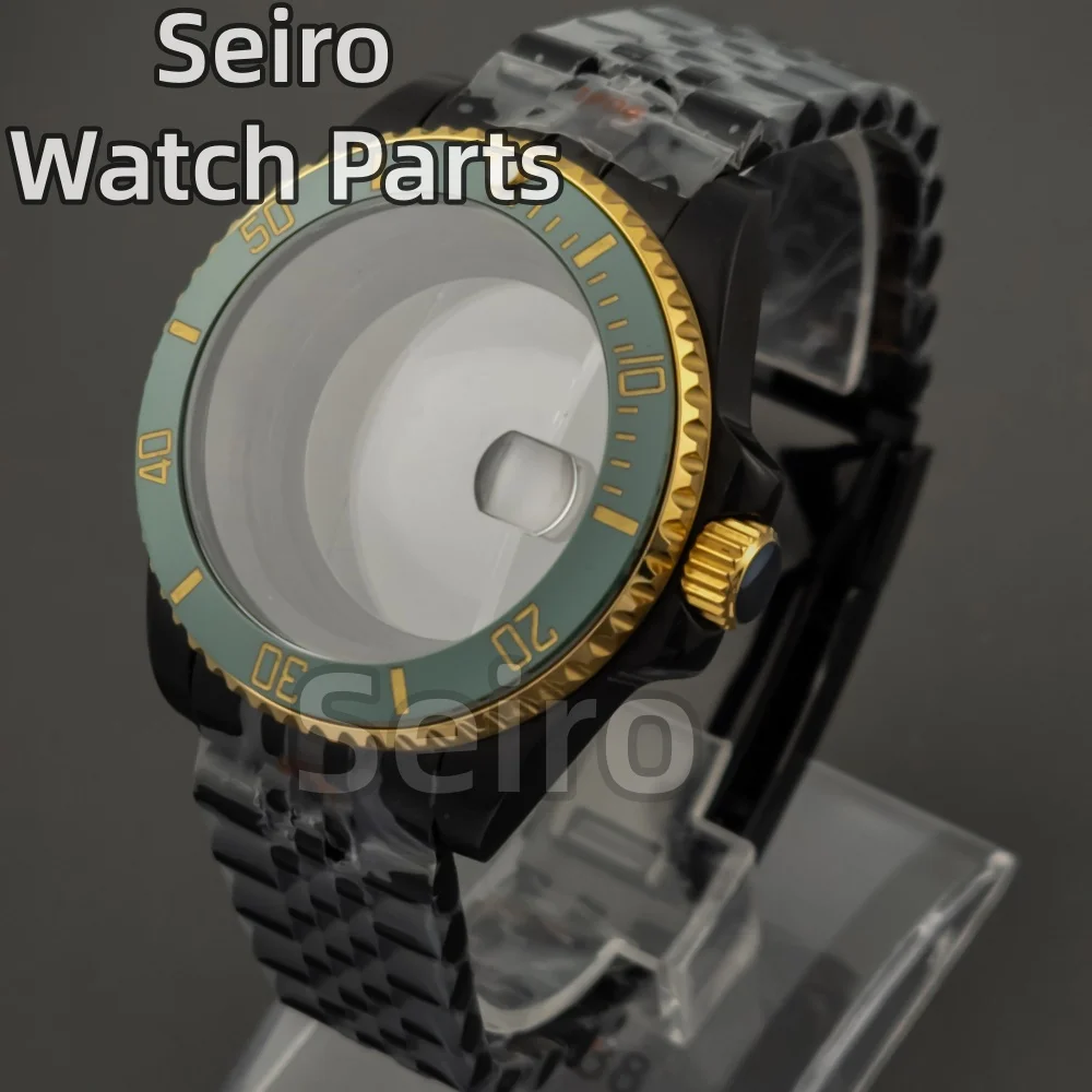 أسود 40 مللي متر NH35 حافظة 316L الفولاذ المقاوم للصدأ اليوبيل سوار حزام ل SUB GMT يخت ماستر NH35 NH36 NH34 حركة 28.5 مللي متر الطلب #6