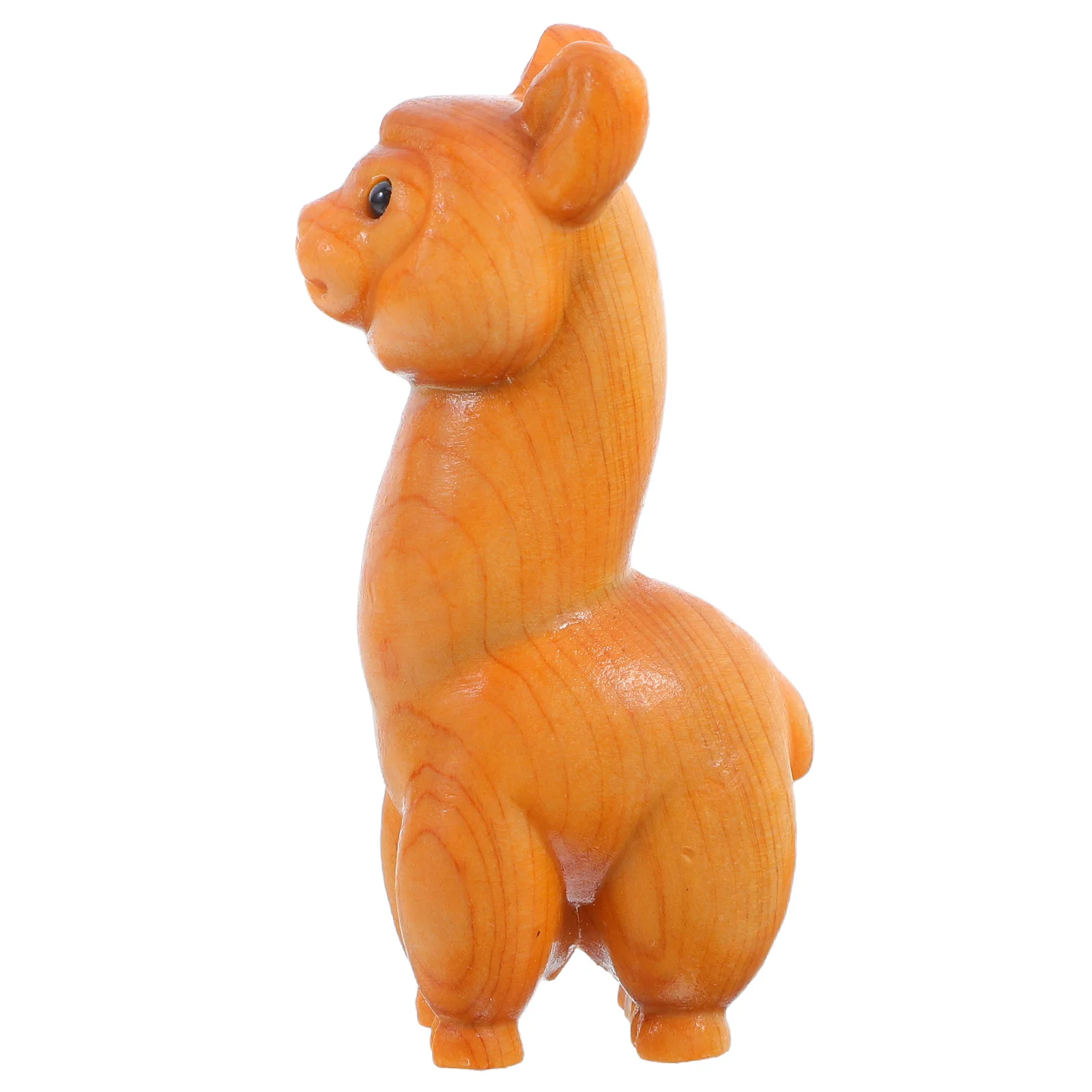 

Handcrafted Alpaca Statue Natural Wood Carved Animal Sculpture Unique Desk Decor Small Wooden For Home Office Decoration Gift