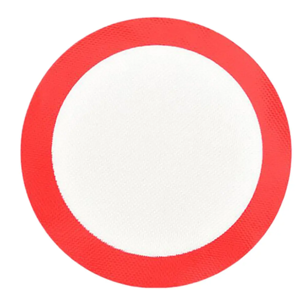 1Pcs Heat-Resistant Baking Mat Glass Fiber Round Barbecue Liner Red Non-Stick Grill Mat Even Heat Distribution Easy Clean