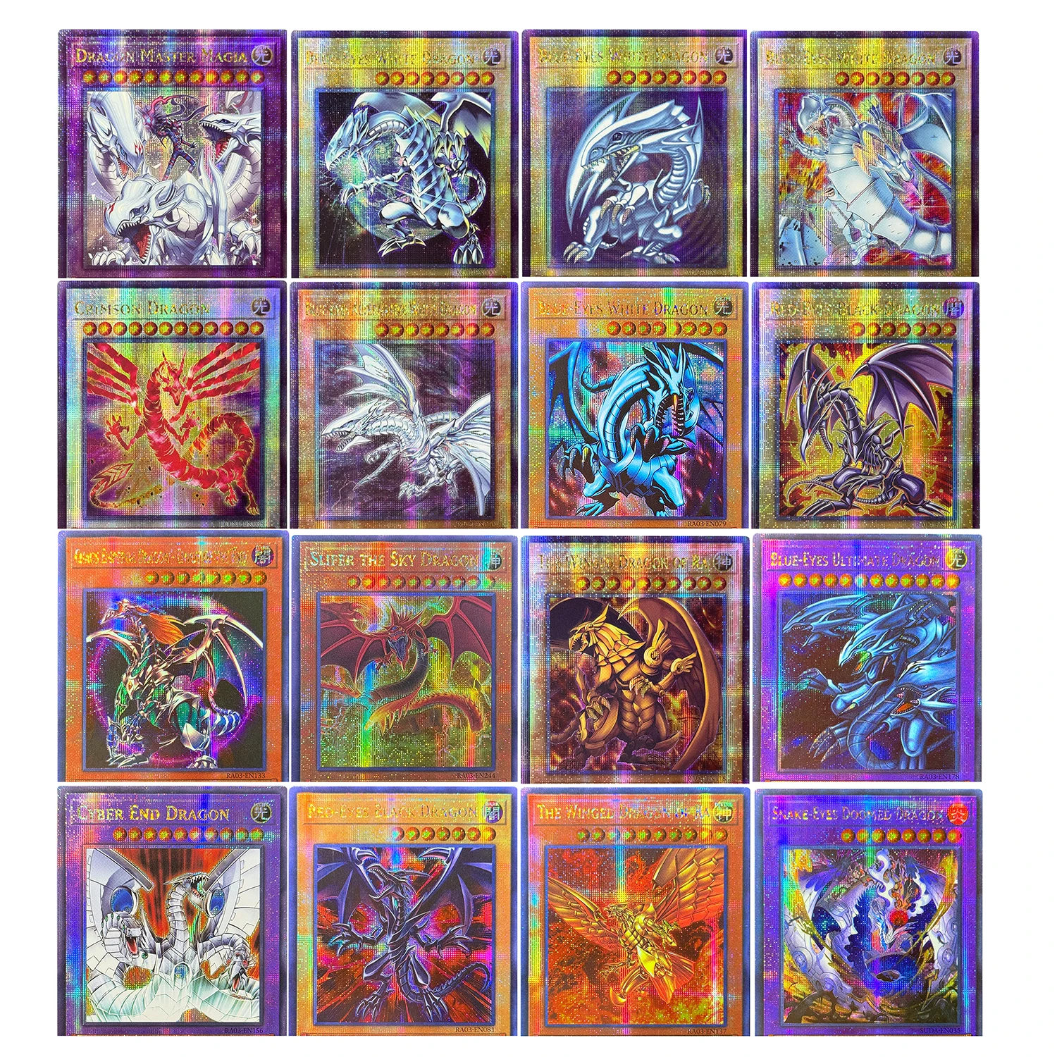 Tarjetas Proxy de YGO, Dragón Blanco de Ojos Azules, Dragón Negro de Ojos Rojos, Dragón Carmesí, Juego de Mesa TCG, Tarjetas Barrle, Regalos