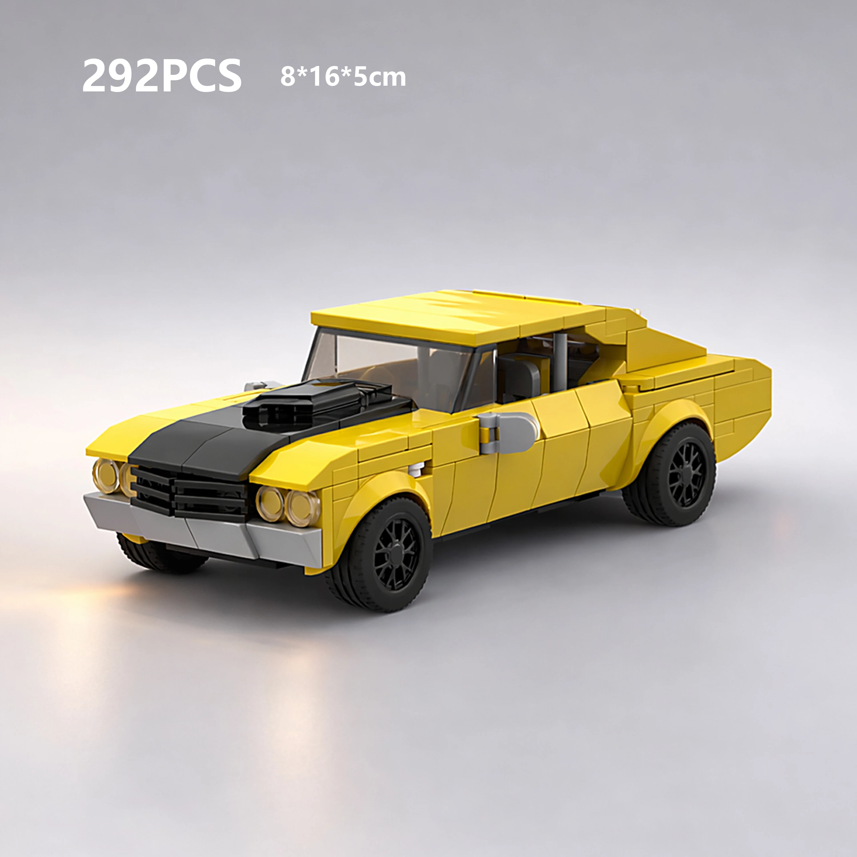 

Конструктор MOC «Ретро-Машина» из 292 деталей, 8-штырьковые широкие кирпичики, модель для сборки, игрушка-подарок для демонстрации