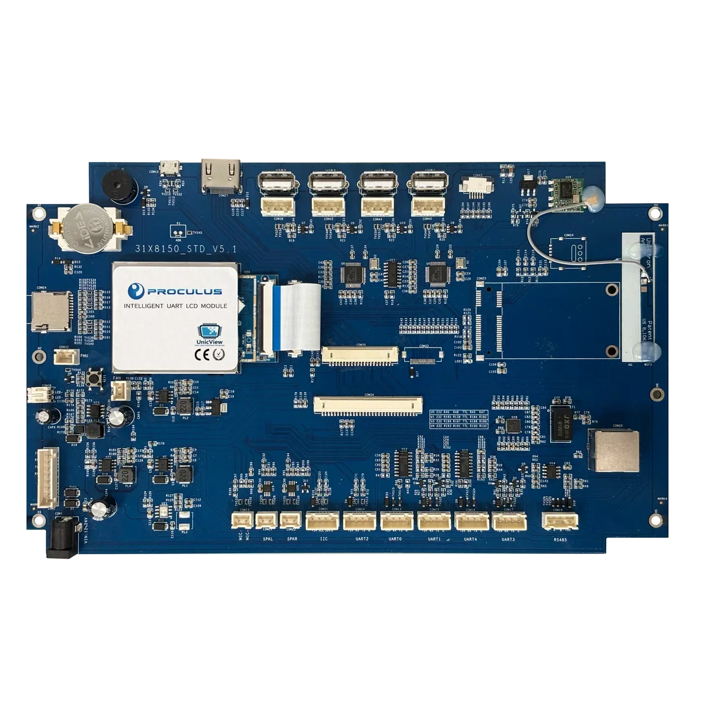 Proculus-panel táctil de 18,5 pulgadas, placa base RK3128, pantalla inteligente, módulo Lcd android, compatible con módulo de pantalla tft Wi-Fi