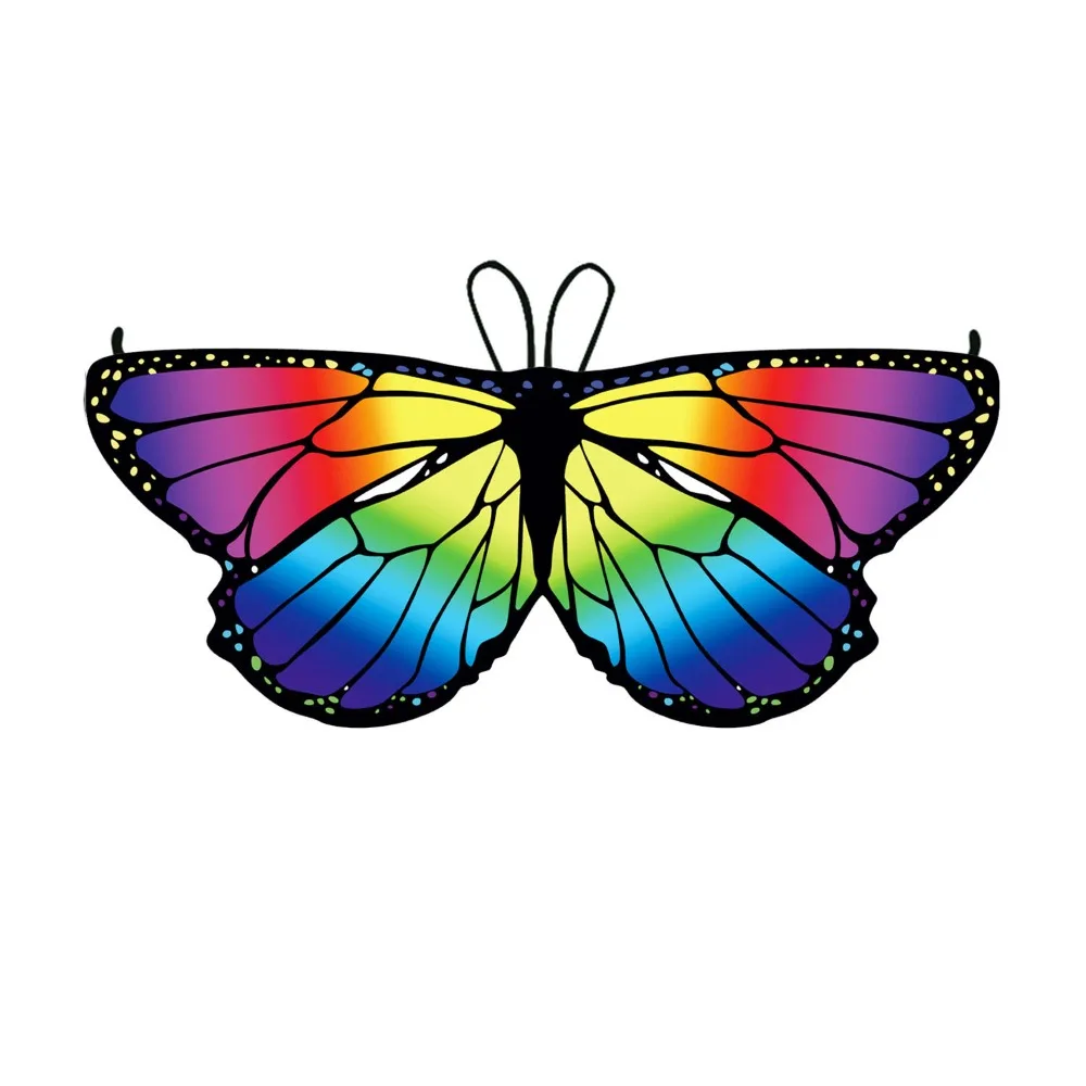 Colorful Butterfly Wings Costume Cosplay Costume DIY Decorations Fairy Shawl Fancy Dress Cape Butterfly Party Accessories