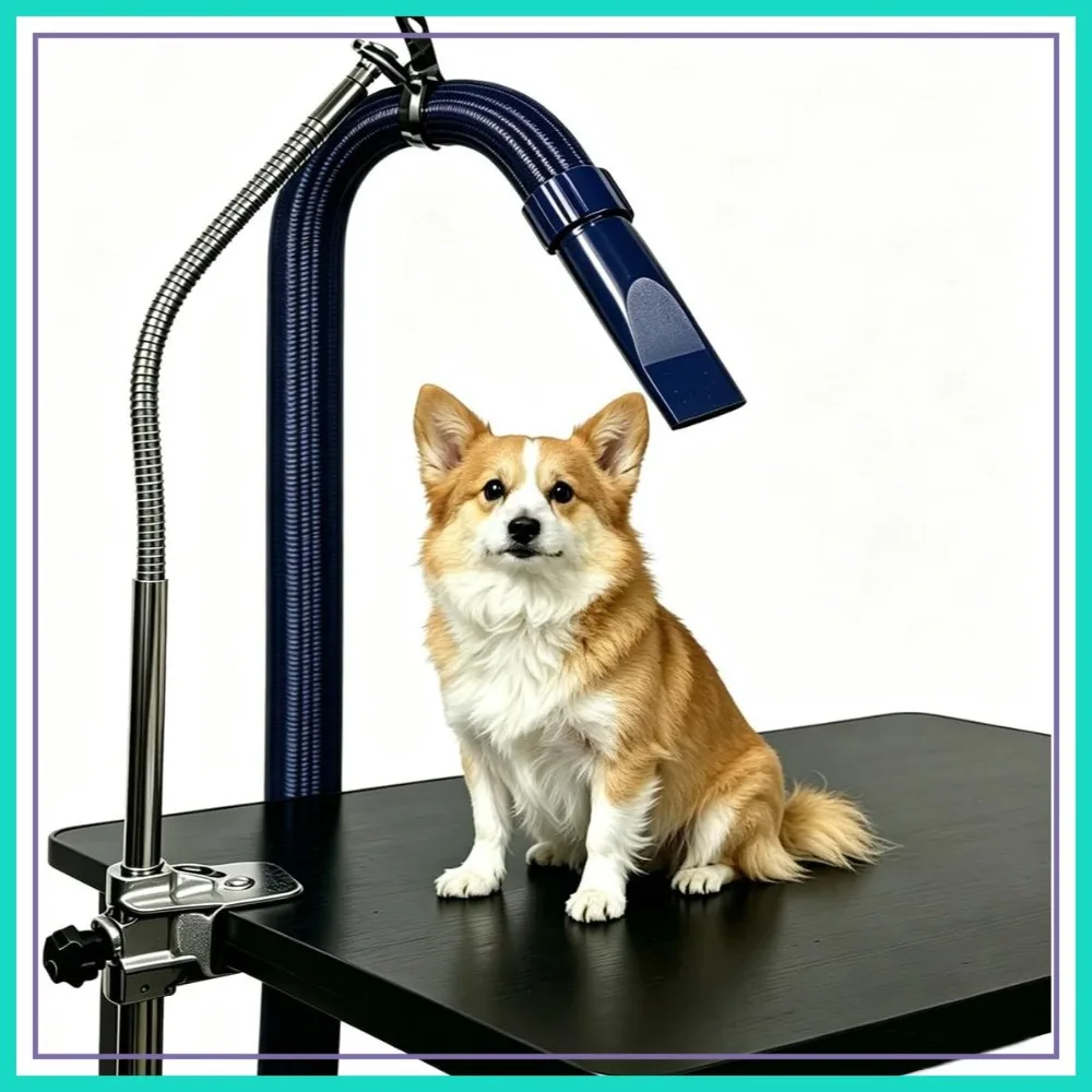 

Heavy Duty Dog Grooming Table Hair Dryer Stand Hands-Free Third Arm with Clamp Stainless Steel Adjustable