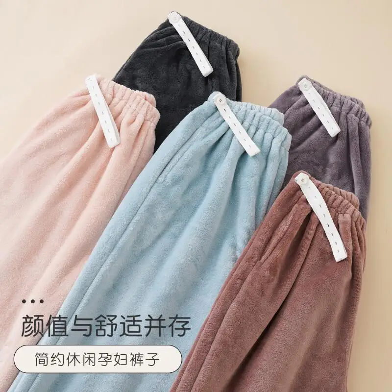 

Женские пижамные штаны на осень и зиму, женские фланелевые флисовые подкладки, толстые, теплые, свободные, большие размеры, домашняя одежда, длинные новые поступления