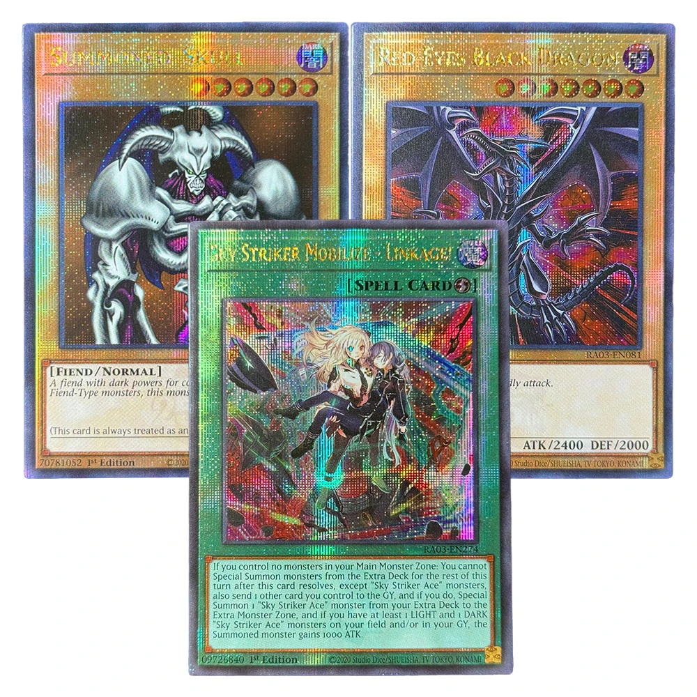 بطاقات YuGiOh المعدنية - QCScR ربع القرن Bonanza Secret Rare Red-Eyes Black Dragon Summoned Skull Sky Striker Mobilize - الربط!