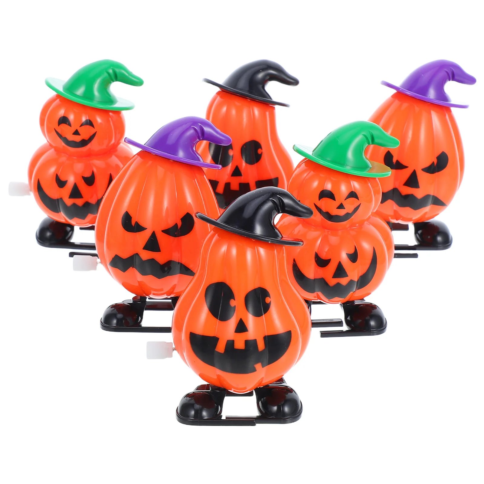 

6Pcs Halloween Pumpkin Windup Mini Walking Small Pumpkins Bulk Party Favor Goodie Bag Fillers Classroom Rewards Bright Colors