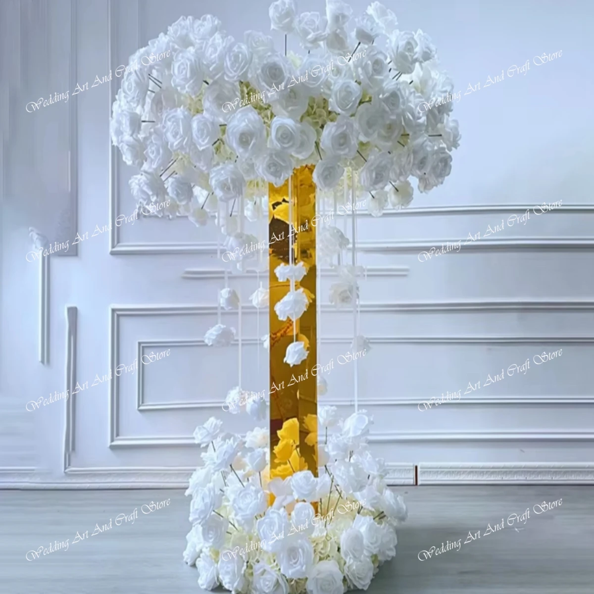 

10pcs)50cm to 110cm) Wedding Floral Arrangements Artificial Flower Table Centerpiece Decoration gold tall vase centerpiece 1421