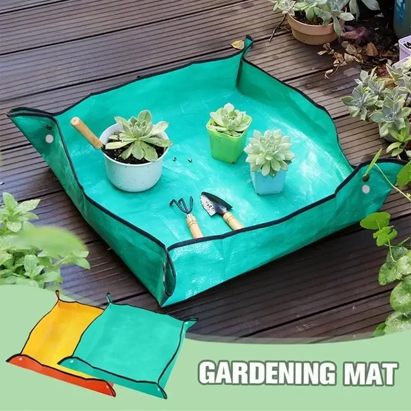 50/66/75/100cm Gardening Mat PE Transplanting Plant Waterproof Square Plant Potting Mat Thicken Foldable Garden Accessories