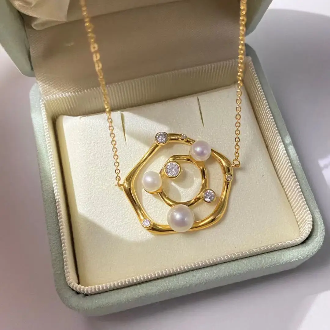 S925 Sterling Silver Necklace Findings Jewelry Base Settings Mountings Parts Mounts for 5-6mm Pearls Stones 5pcs/lot