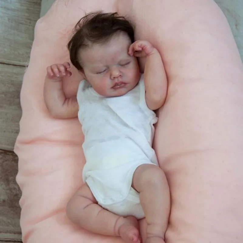 18 zoll Fertig Reborn Baby Puppe Handgemachte Realistische Lebensechte Silikon Neugeborenen Baby Junge Mädchen Weiche Bonecas Bebe Reborn Puppen – Detail 2
