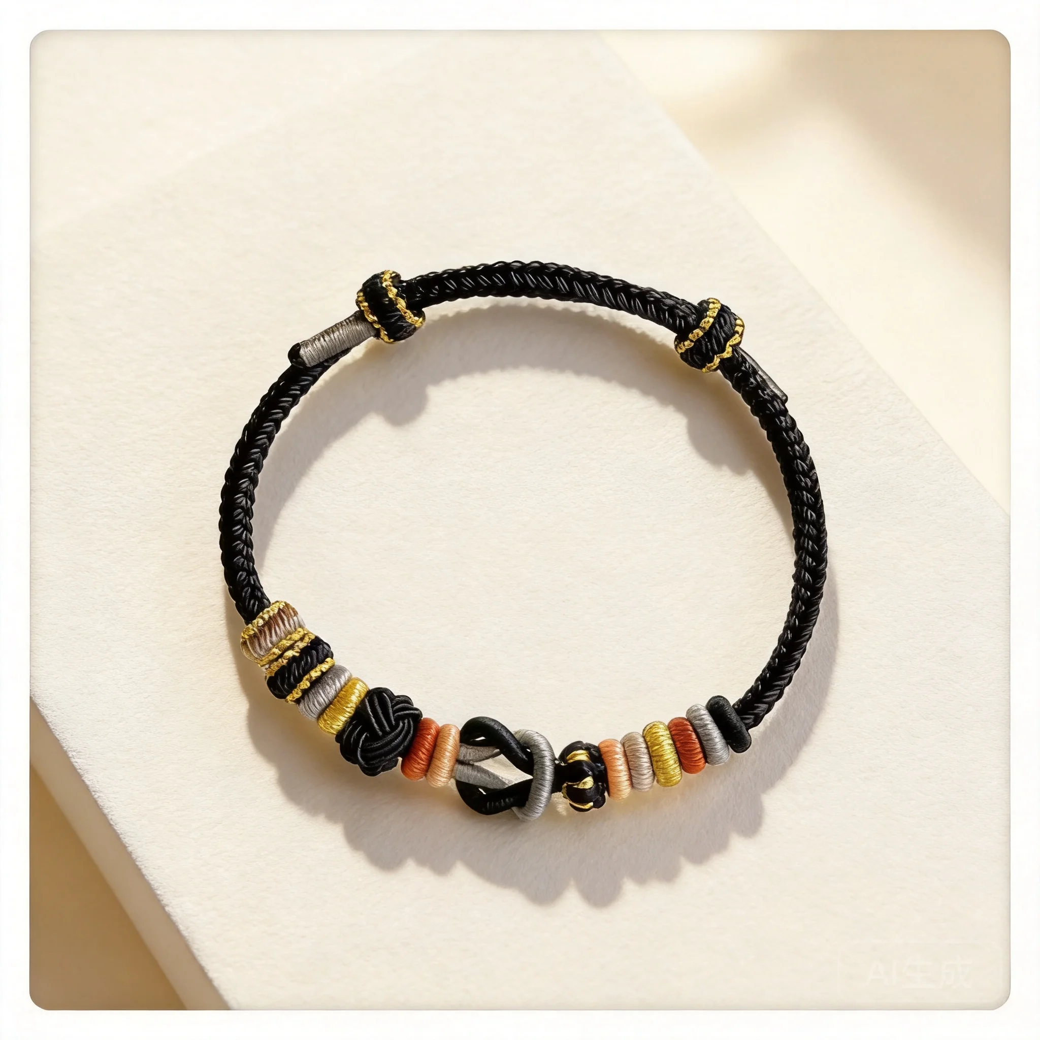 

Chinese Style Auspicious Good Luck Never Apart Handmade Braided Bracelet Fortune Blessing Adjustable Couple Wristband New Year