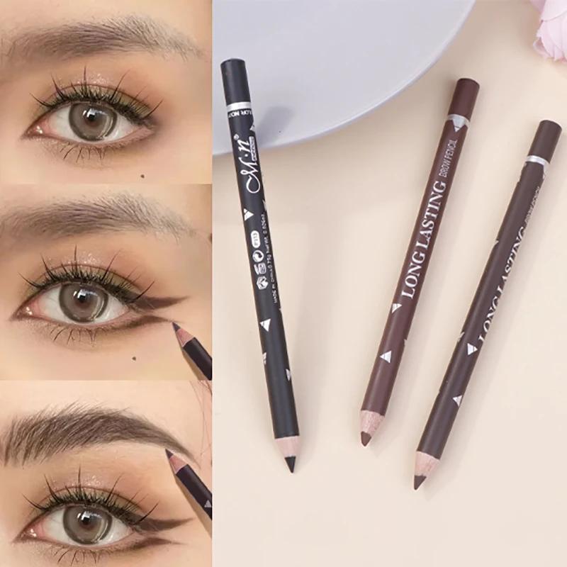 Eyeliner Eyebrow Pencil 2 In 1 Waterproof Non-smudge Quality Professional Makeup Long Lasting Natural Eyeliner Moderate Hardness