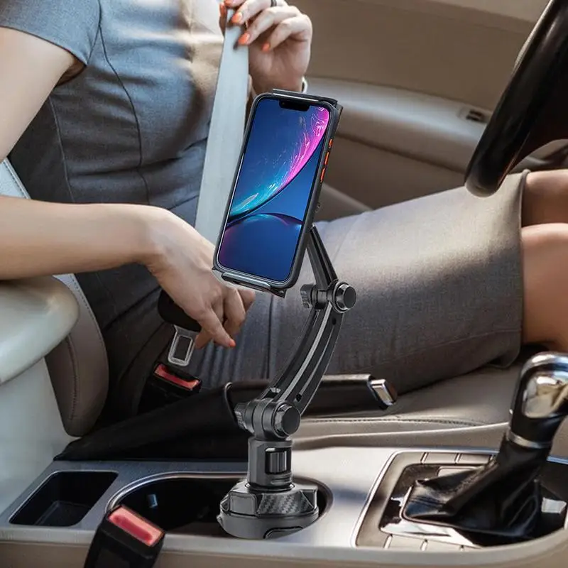 For Various Cars Auto Cup Phone Holder 360-Degree Rotating Cell Phone Stand Adjustable Long Arm Mobile Phone Holder For Avoid