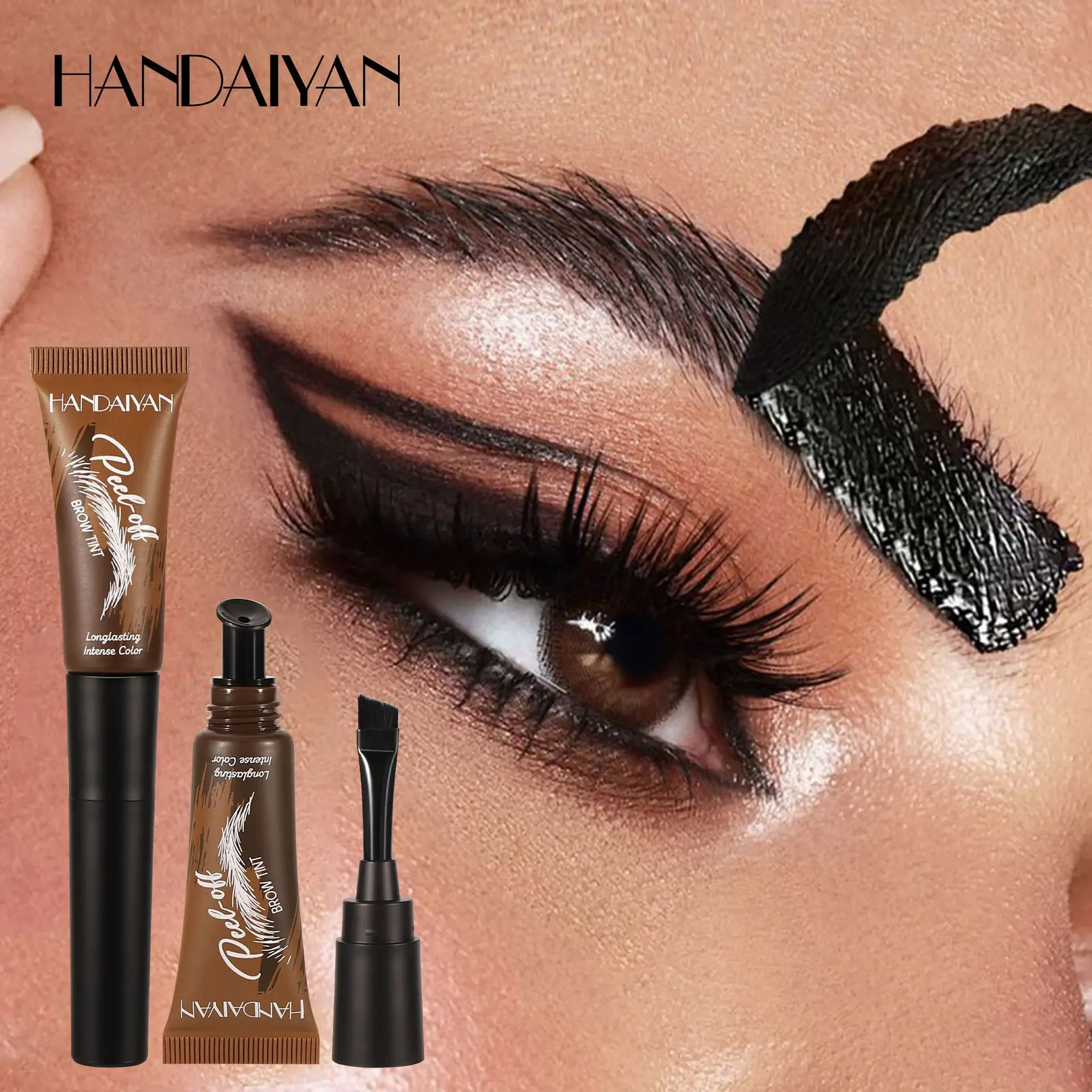 Handaiyan Peel-Off Wenkbrauwgel Langdurige Peel-Off Brow Tint Waterdicht Zweetbestendig Sneldrogend Peel-Off Wenkbrauwverflijm