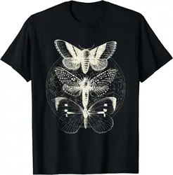 Witchcore Lepidoptera Butterfly Moth Insect astronomia Lover T-Shirt Halloween Vintage T Shirt per uomo donna Daily Four Seasons