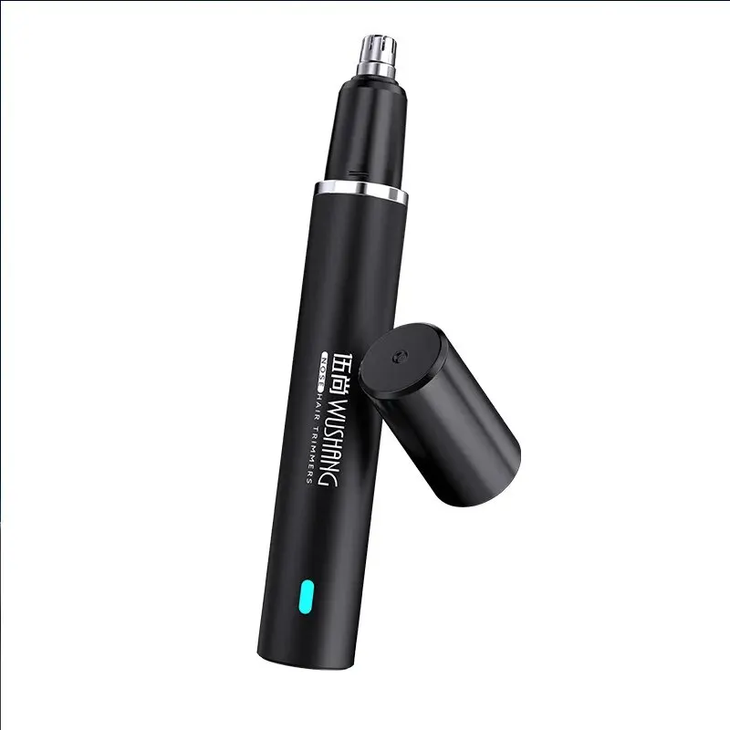 Black Electric Nose Hair Trimmer USB Charging Available With Low Noise High Torque High Speed Motor Washable Nasal Hair