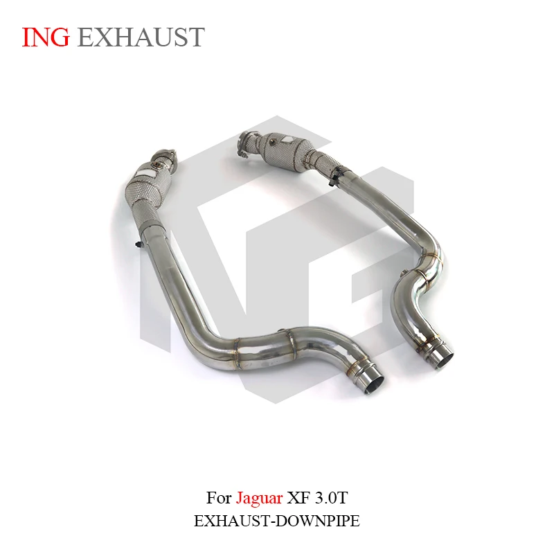 ING Sistemas SS304 Exhaust Downpipe for Jaguar XF 3.0T Ternary Catalyzed Converter Header Race Shield Accessories Engine System