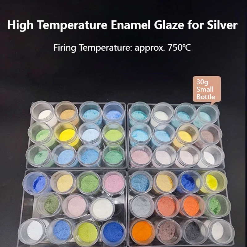 30g Gold Silver Copper High Temperature Enamel Transparency Glaze Powder Handmade DIY Jewelry Decorative Painting Glaze Powder