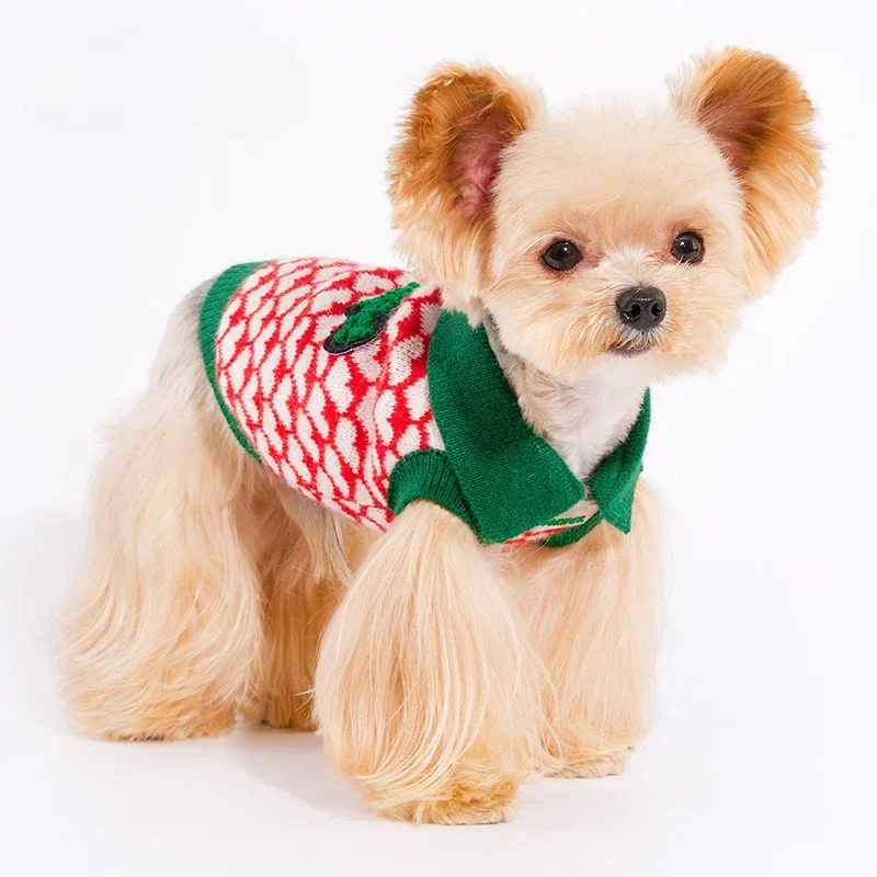 

Dog New Year Clothes New Small Dog Pet Cat Christmas Autumn and Winter New Year Knitted Sweater Vest Pet Products