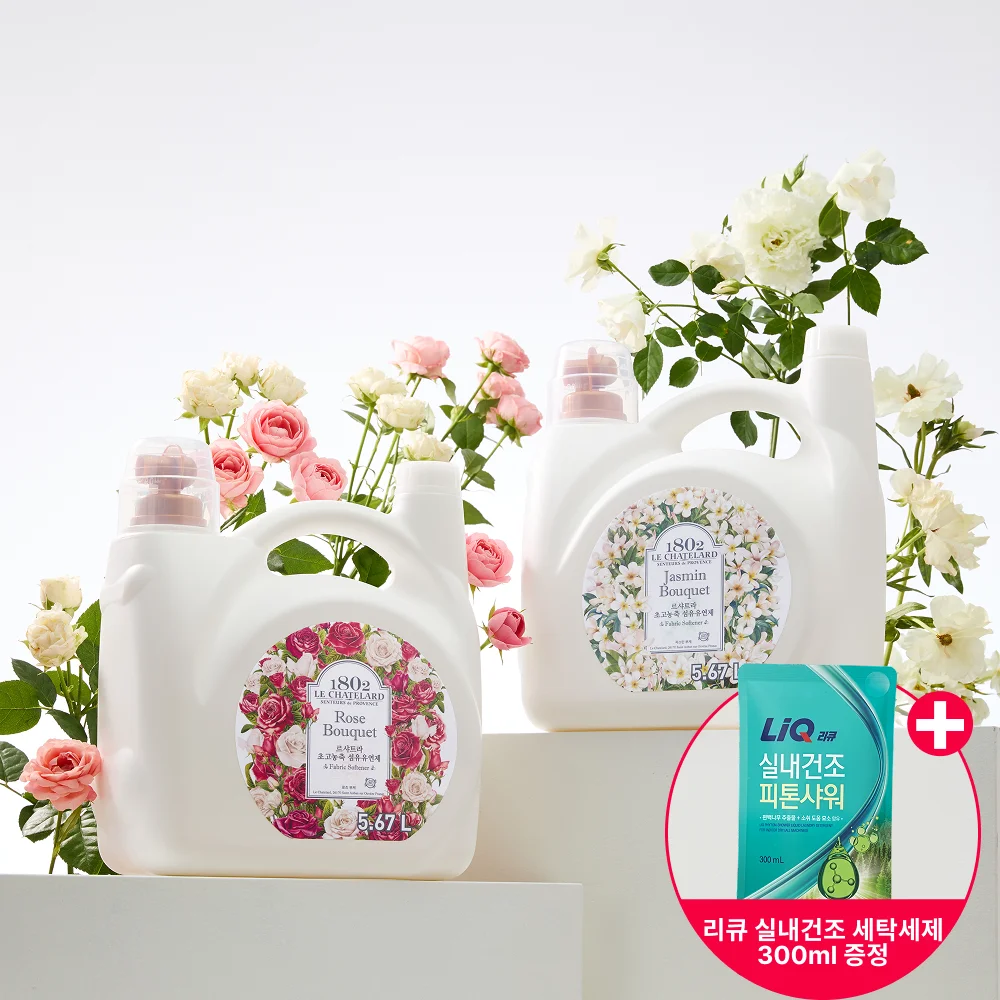 르샤트라 초고농축 섬유유연제 5.67L 로즈부케/자스민부케 + 300ml 세탁세제 증정