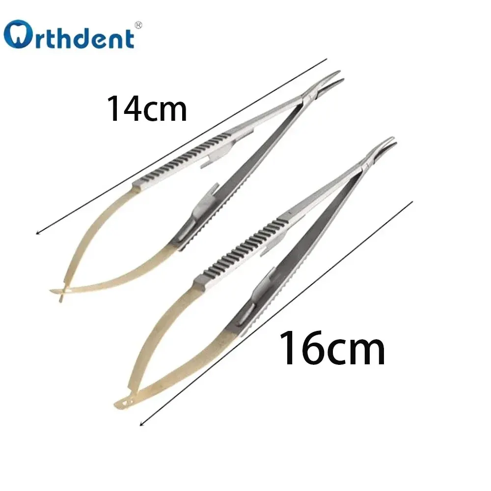 1Pc Dental Orthodontic Implant Castroviejo Needle Holders14/16cm Straight/Curved Head Dentistry Tool Surgical Pliers Forcep