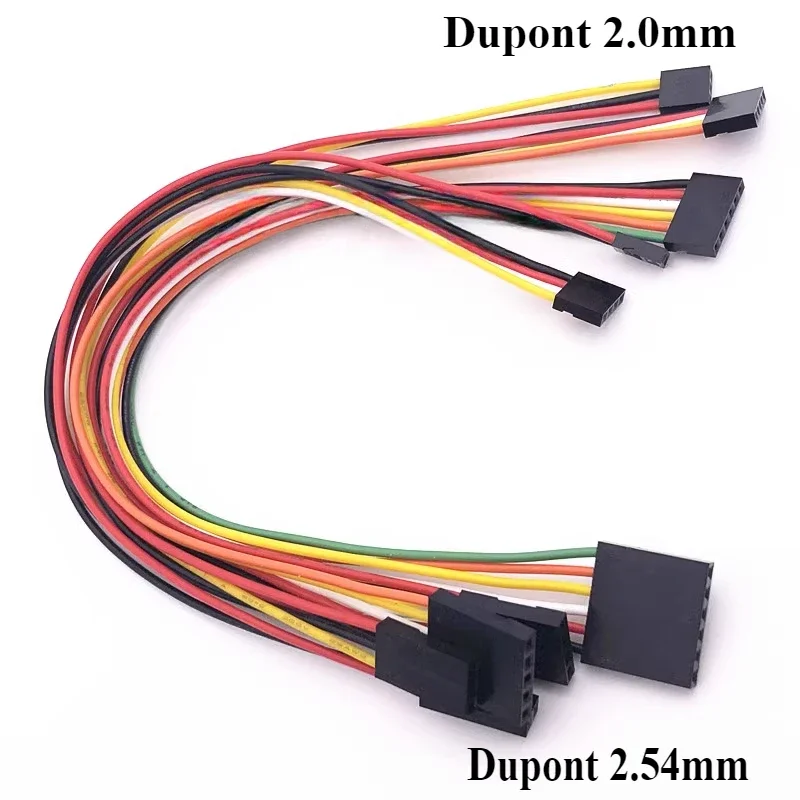 5-50Pcs/lot 20CM Dupont line 2.0MM to Dupont 2.54MM PITCH 2.54 TO PITCH 2.0 2P/3P/4P/5P/6P JUMPER CABLE WIRE FOR PCB connector