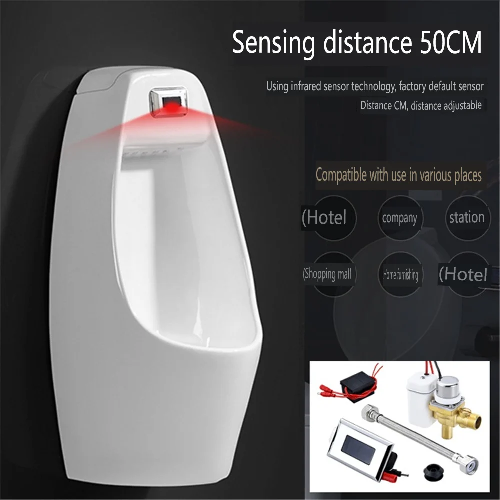 Urinal Induction Flush Valve Touchless Infrared Toilet Standing Urinal Sensor Panel Solenoid Valve Accessories