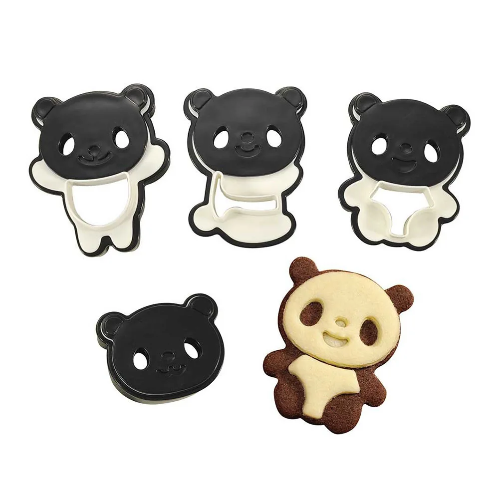 

Set Panda DIY Baking Mold Food Grade Plastic Black White 6x5cm Cookie Cutter Biscuit Sugarcraft Panda Sugar Cutter