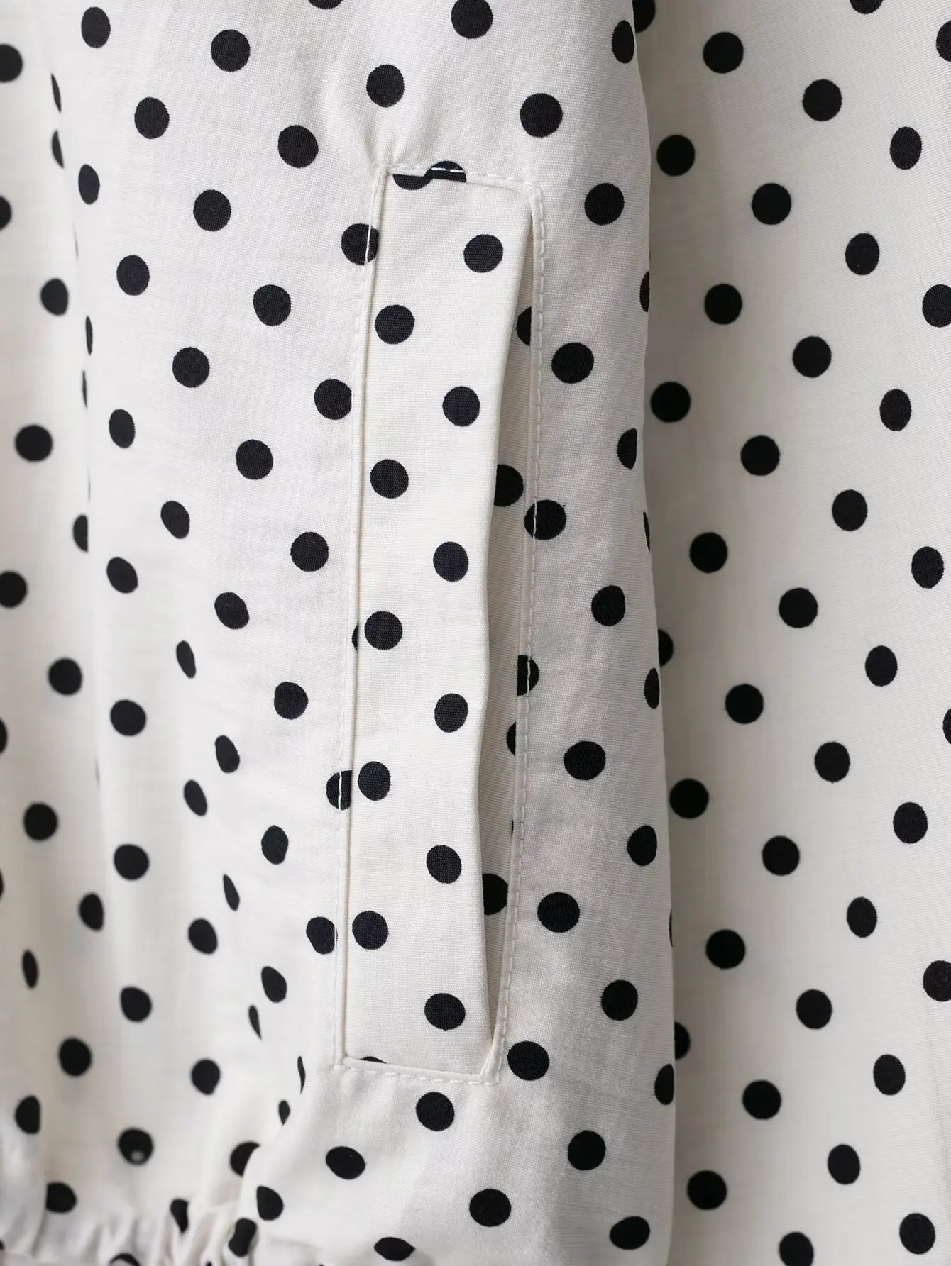 HH Damen Mode Polka Dot Mantel-Shorts-Set Rollkragen Langarm Reißverschluss-Jacke Schlanke Shorts Elegante Damen High-Street-Outfits – Detail 9